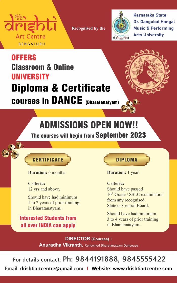 Drishti Art Center- Diploma & Certificate courses in dance