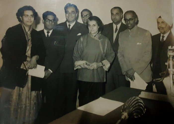 K Subash Chandran with Indira Gandhi