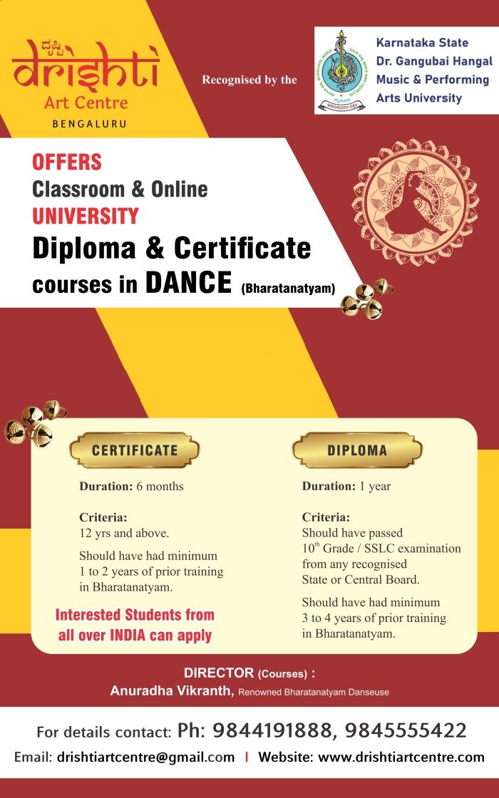 Drishti Art Center- Diploma & Certificate courses in dance