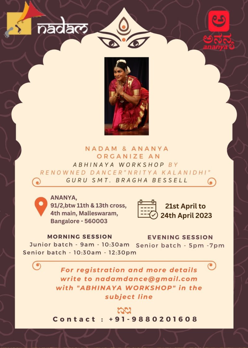 Nadam & Ananya present Abhinaya workshop by Bragha Bessell