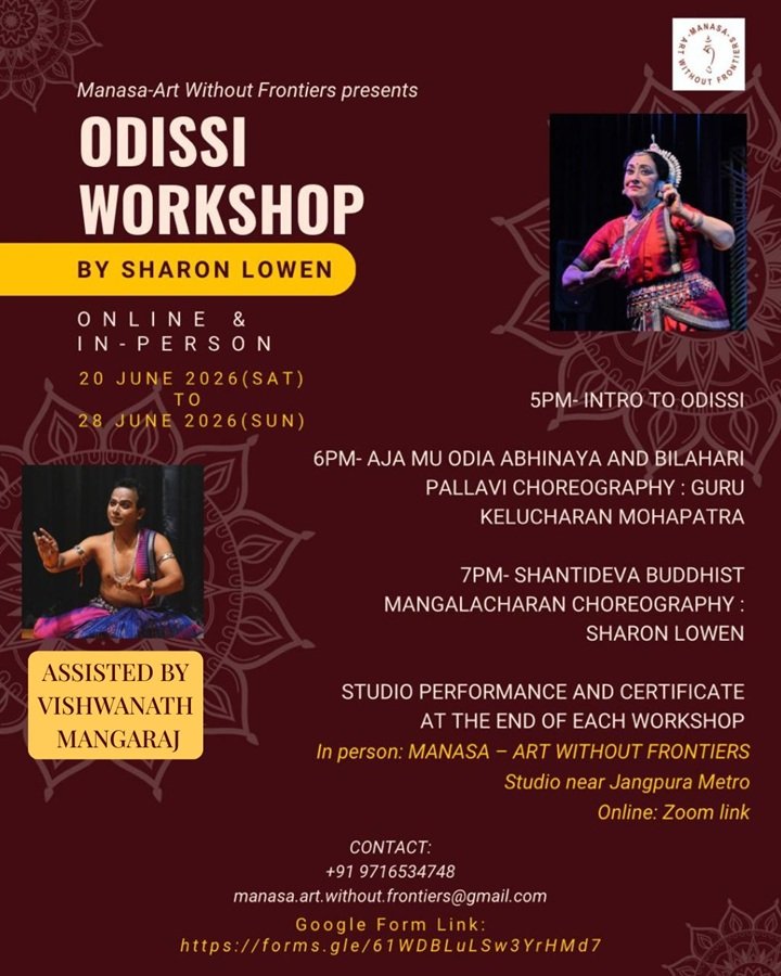 Manasa - Art Without Frontiers presents Odissi workshop by Sharon Lowen