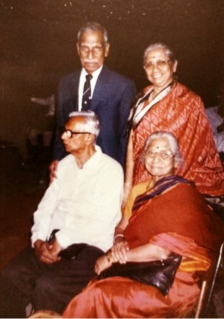 Sundari (seated) with her brothers & sister Leela Nilakanta
