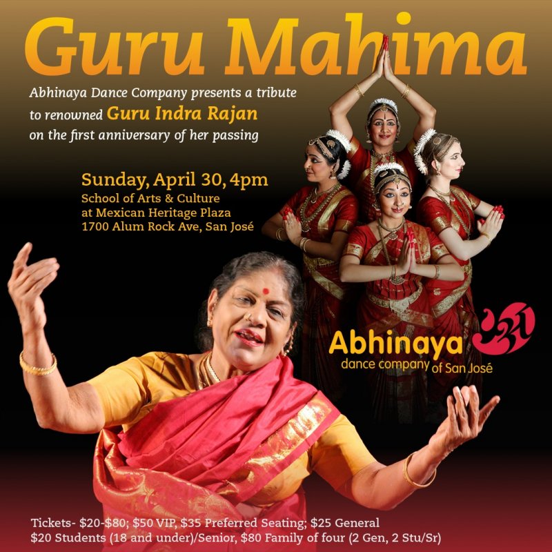 Abhinaya Dance Company offers GURU MAHIMA