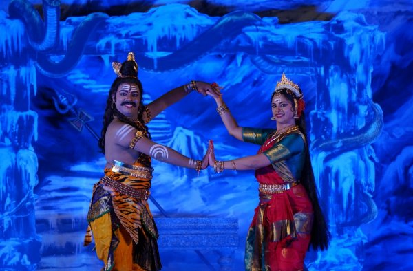 Joyous dance of Shiva and Parvati