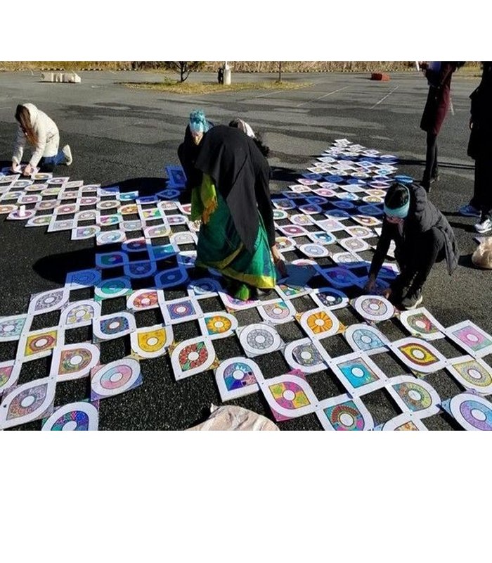 Biden-Harris inauguration ceremony began with Kolam artwork in front of the US Capitol