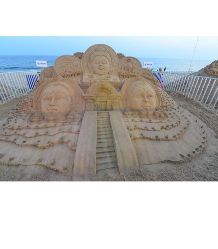 Sand Art as part of the Konark Dance Festival, Konark, Odisha