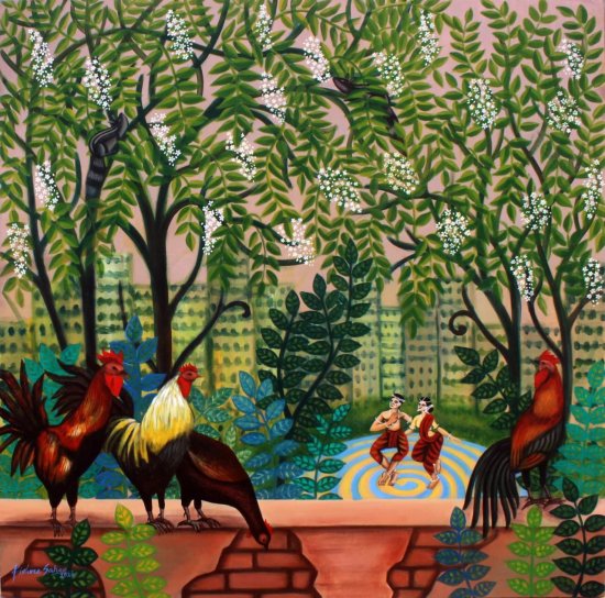 Odissi in Urban Jungle, Acrylic on Canvas