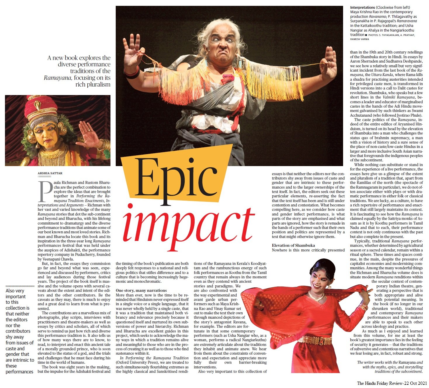 Epic impact - Arshiya Sattar