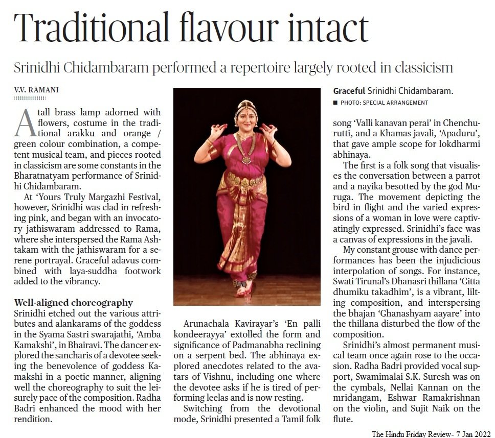 Traditional flavour intact - V V Ramani