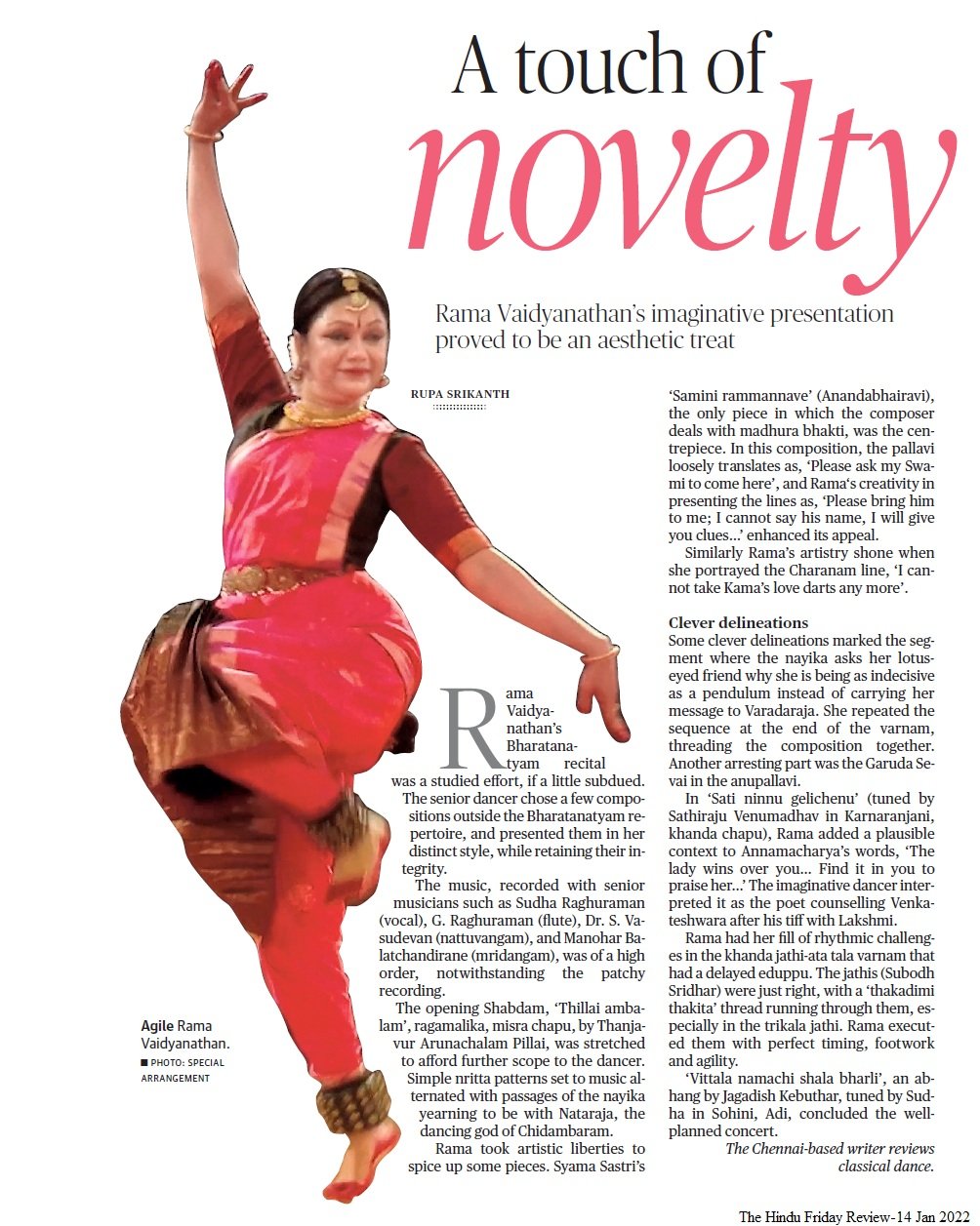 A touch of novelty - Rupa Srikanth