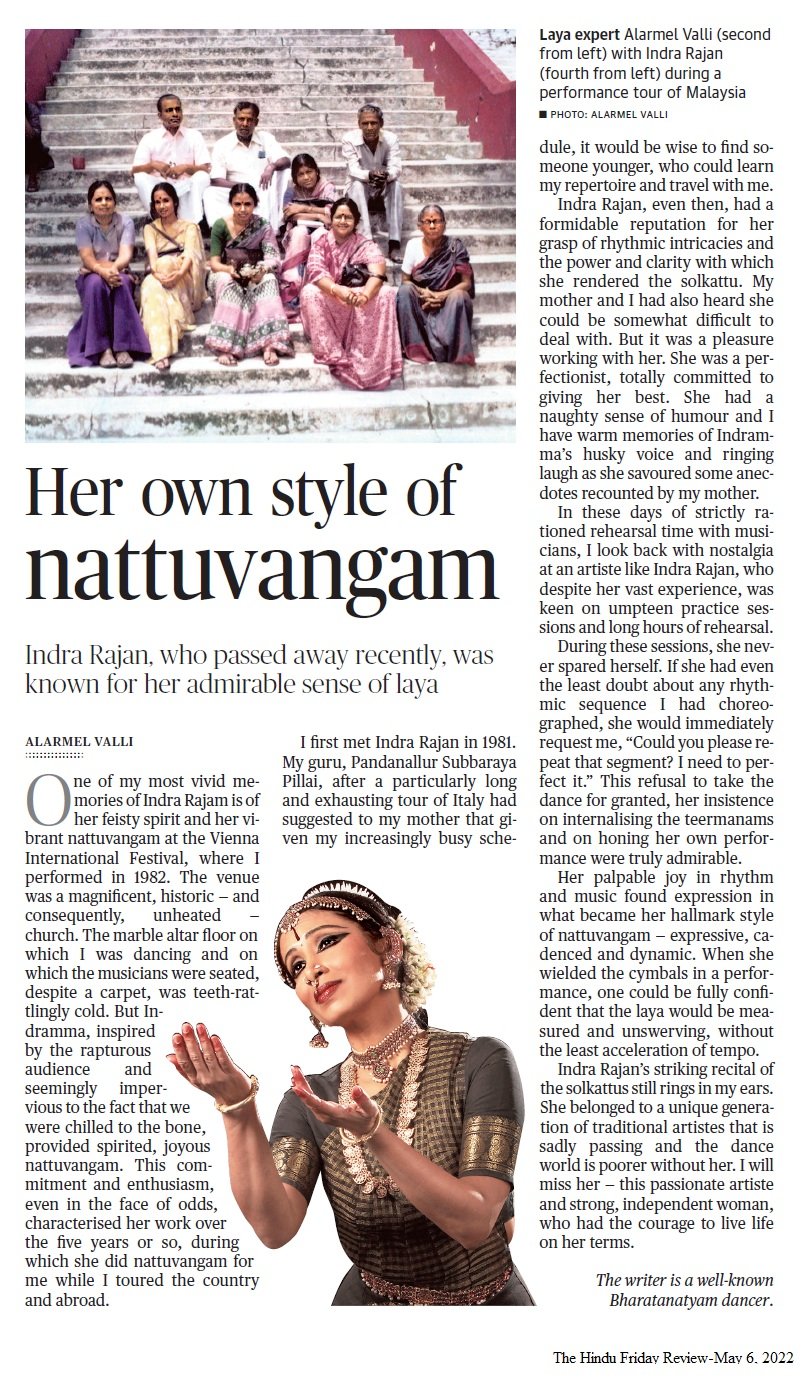 Her own style of nattuvangam - Alarmel Valli