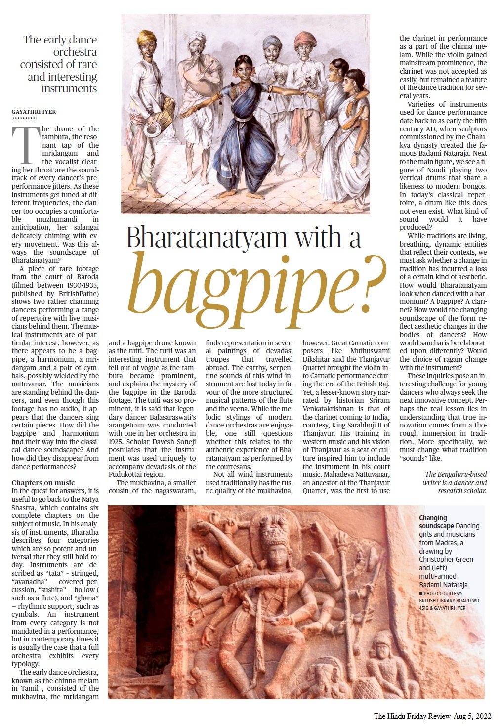 Bharatanatyam with a bagpipe? - Gayathri Iyer