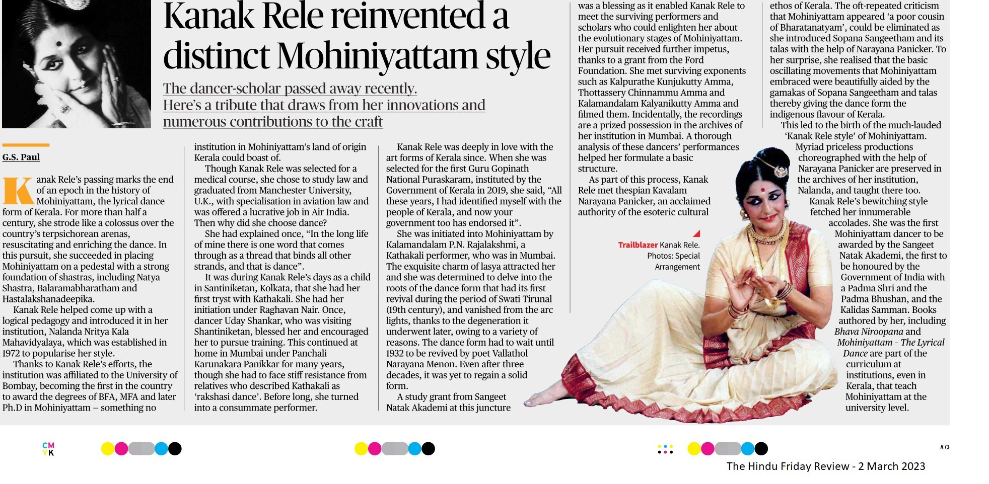 Kanak Rele reinvented a distinct Mohiniattam style - G S Paul