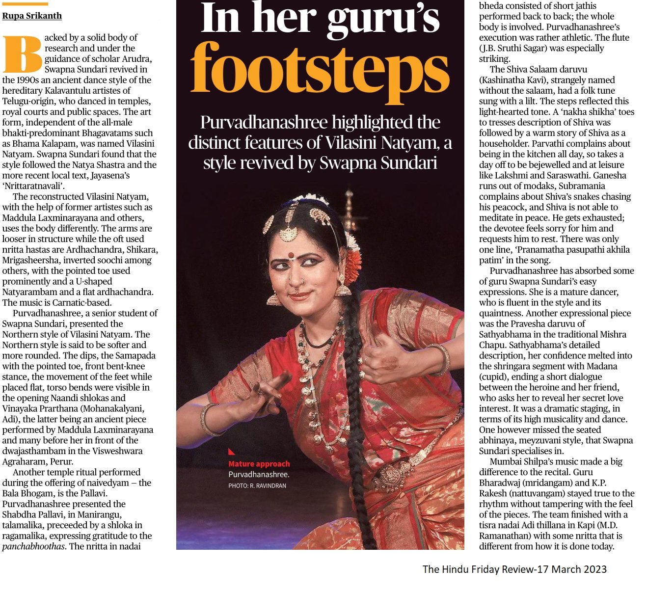 In her Guru’s footsteps - Rupa Srikanth