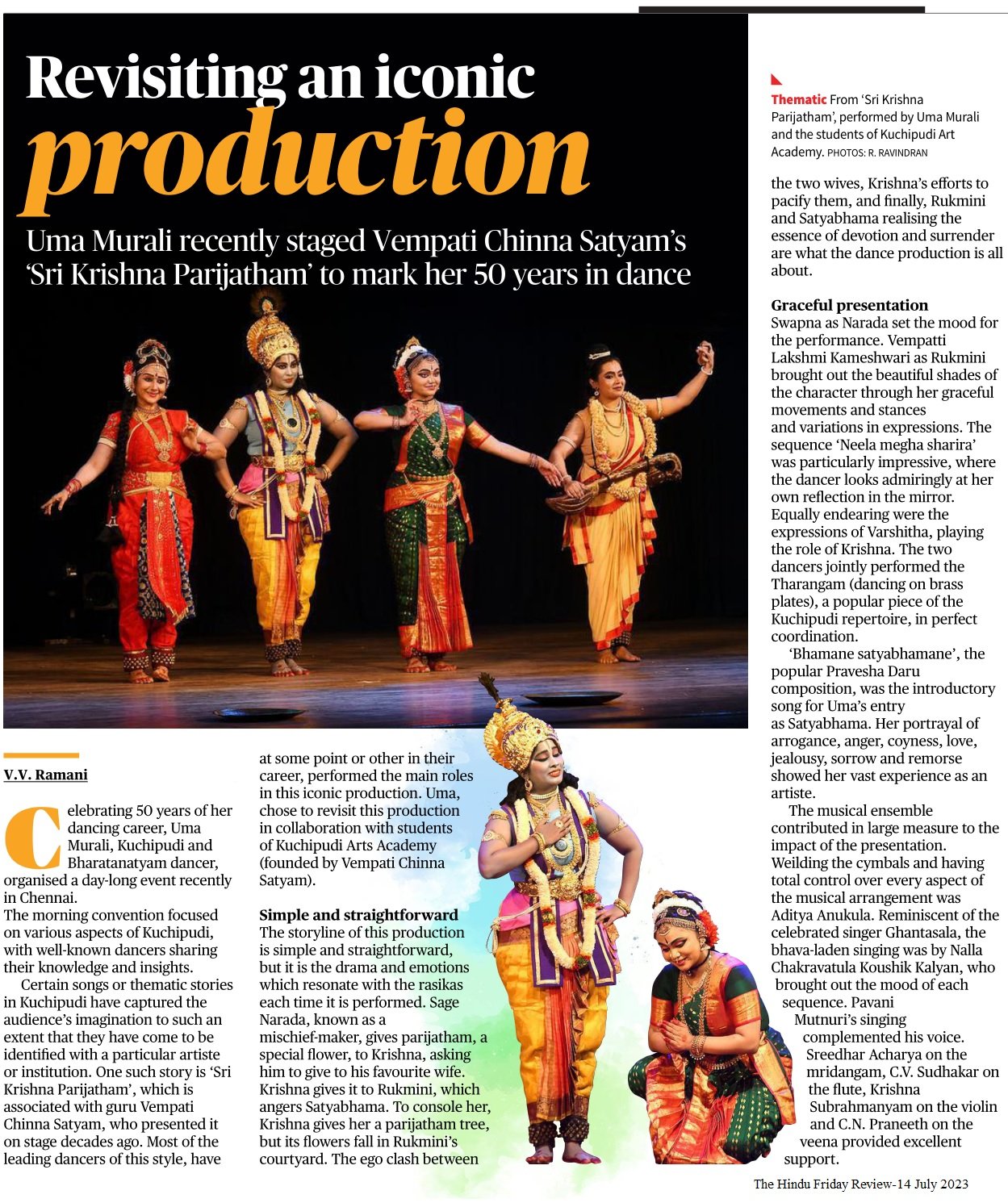 Revisiting an iconic production - V.V.Ramani