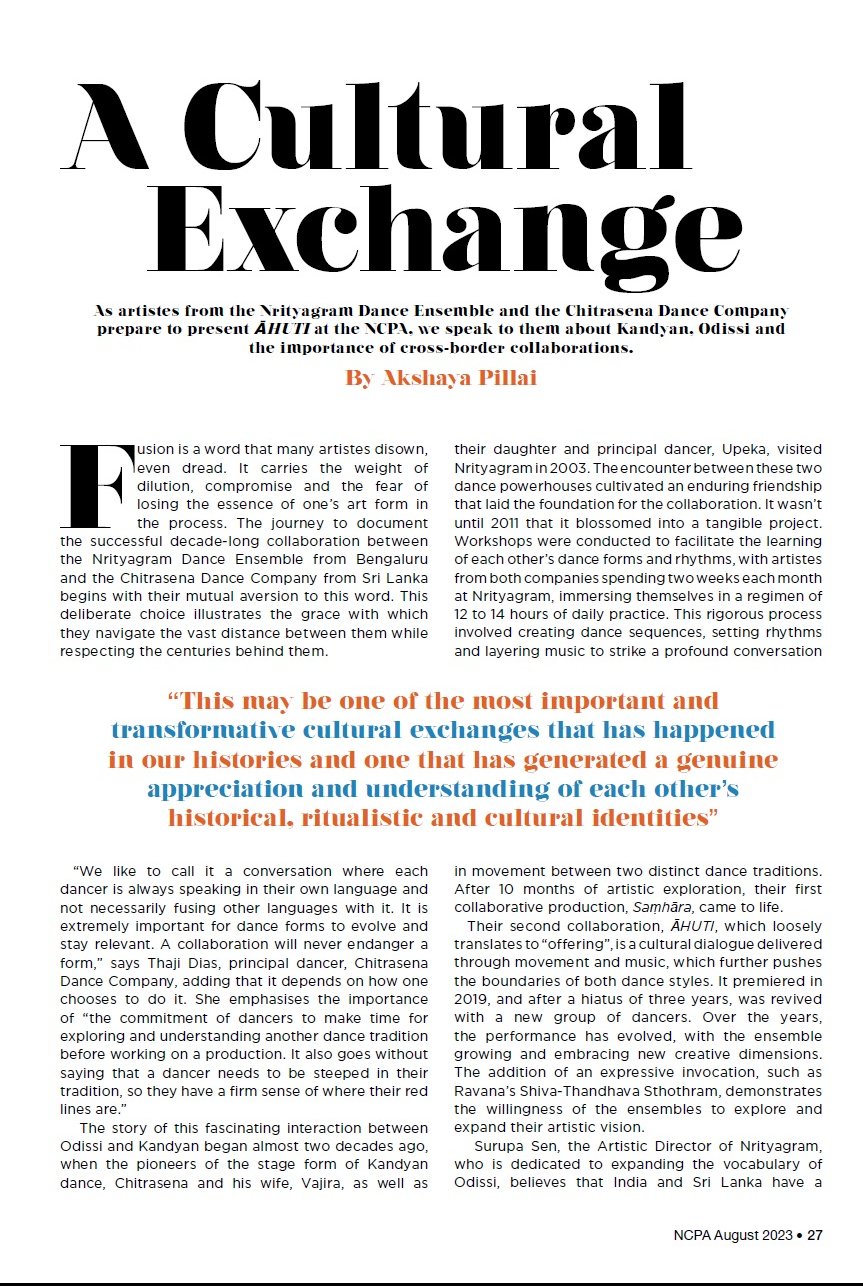 A cultural exchange - Akshaya Pillai