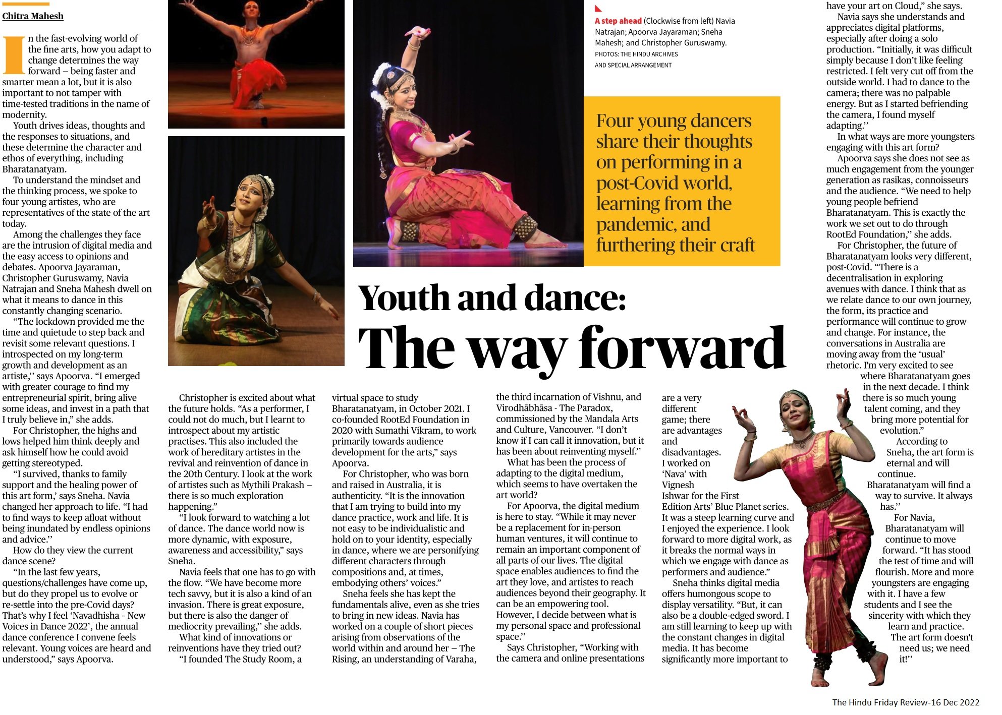 Youth and dance: The way forward - Chitra Mahesh