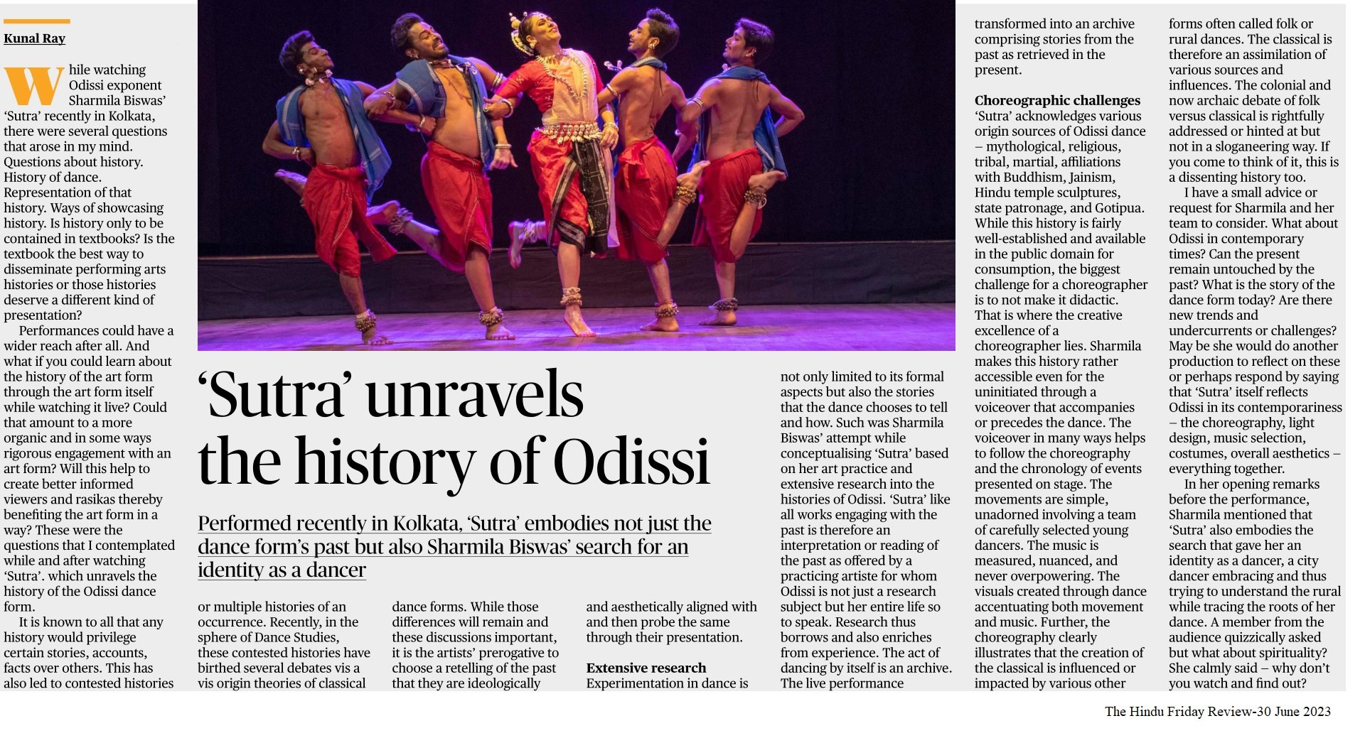 Sutra unravels the history of Odissi - Kunal Ray