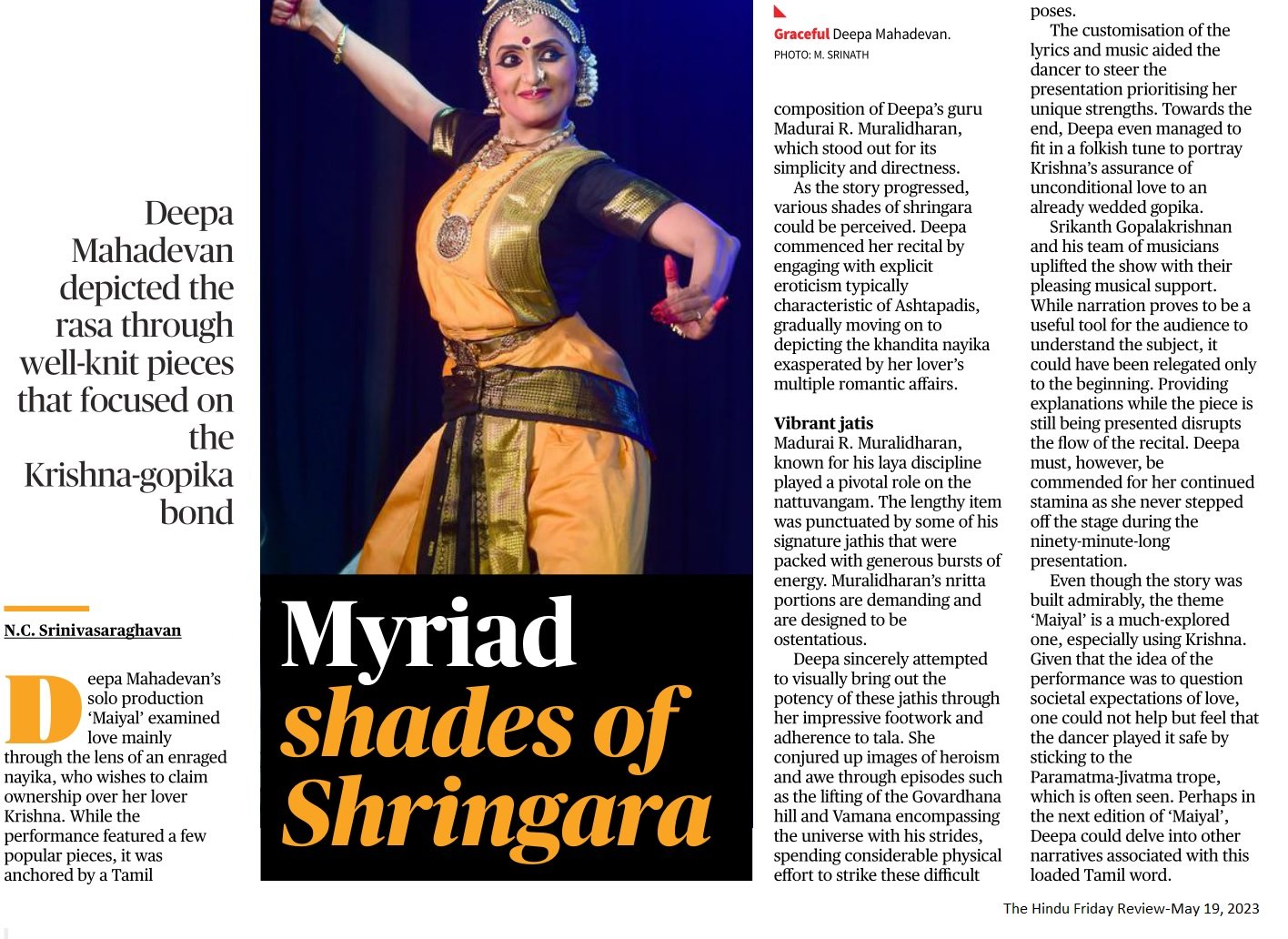 Myriad shades of shringara - NC Srinivasaraghavan