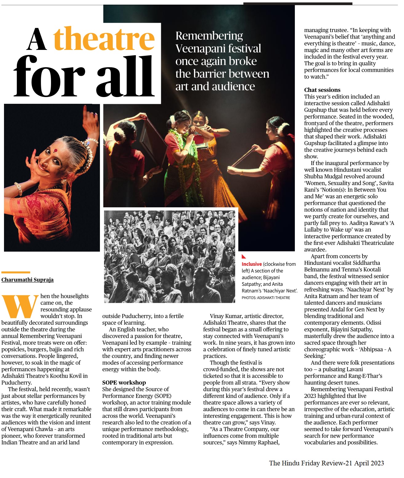 A theatre for all - Charumathi Supraja