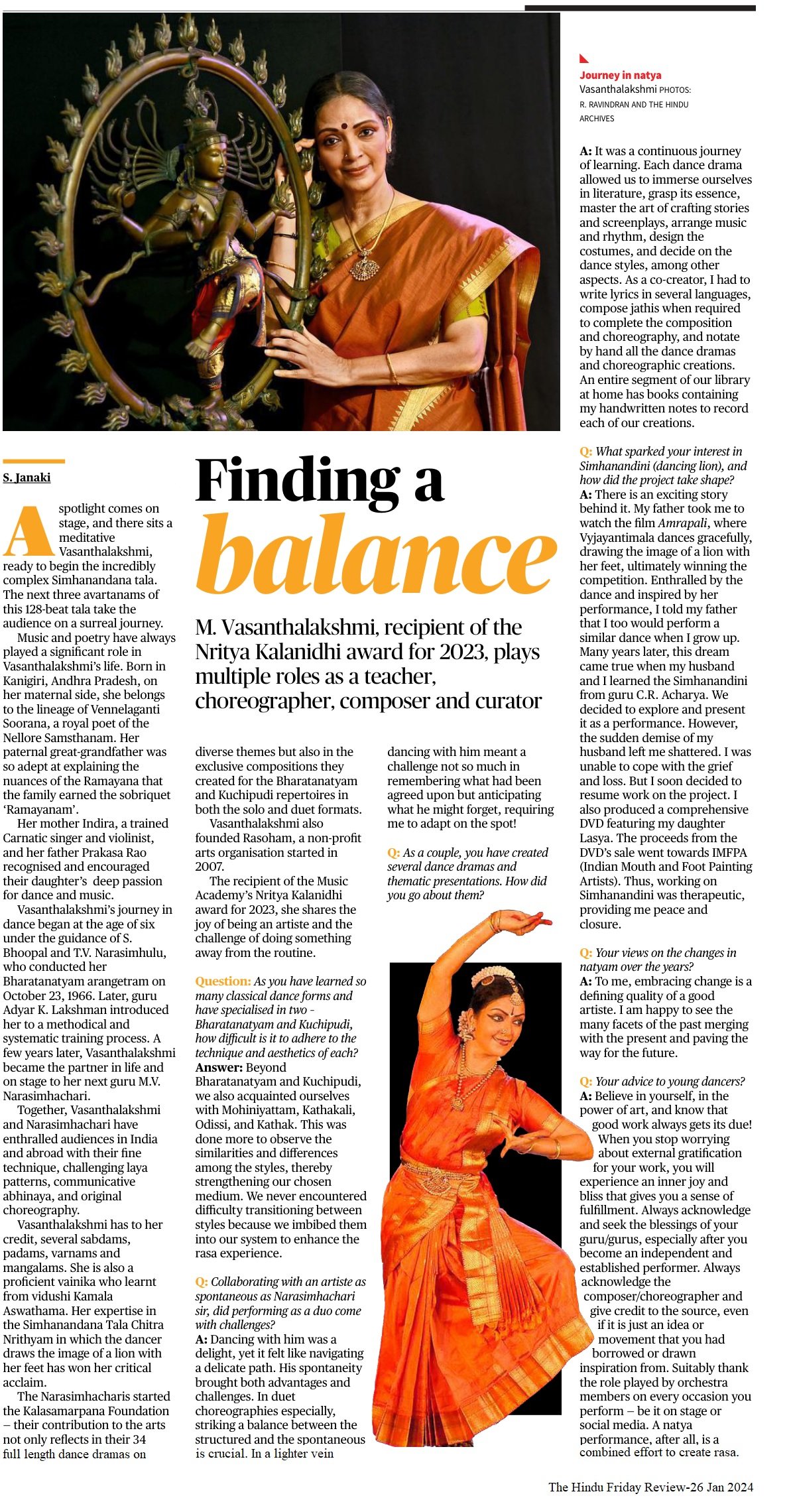 Finding a balance - S.Janaki