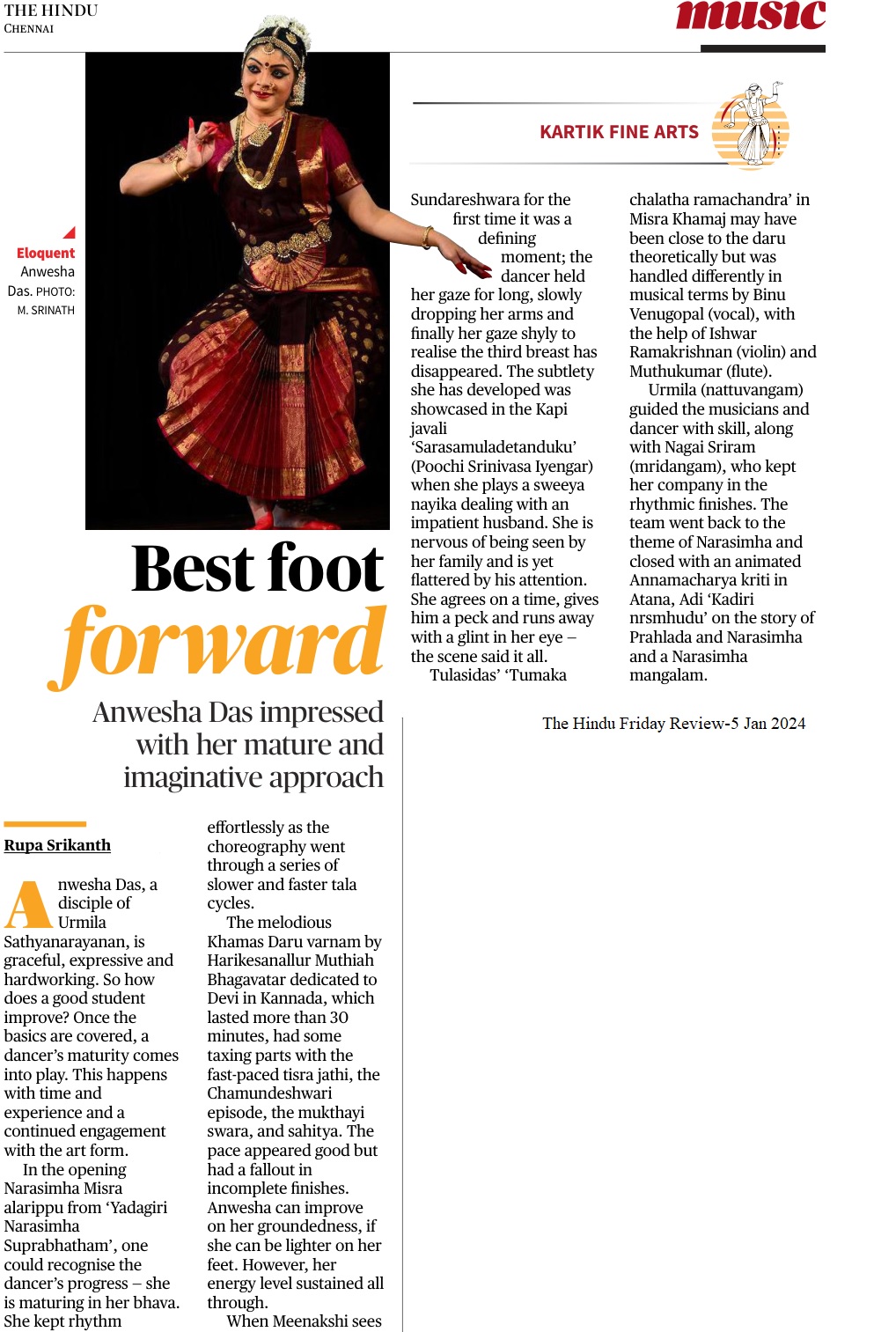 Best foot forward - Rupa Srikanth