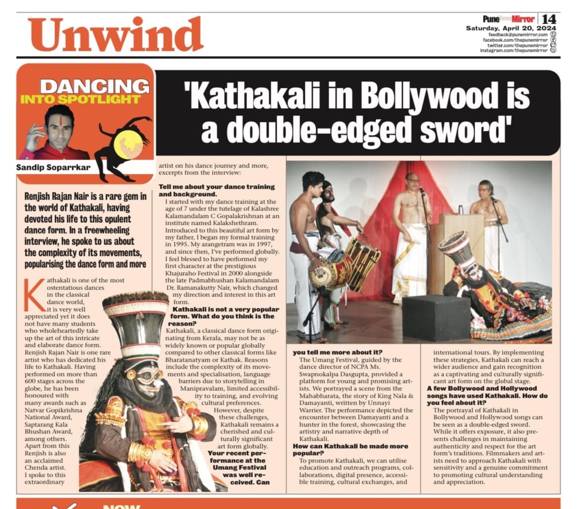 Kathakali in Bollywood is a double edged sword - Sandip Soparrkar