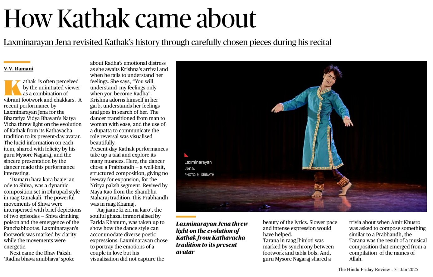 How Kathak came about - V.V. Ramani