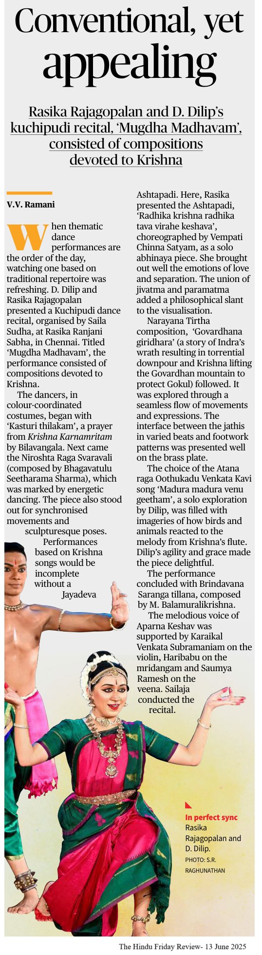 Conventional yet appealing - V.V. Ramani