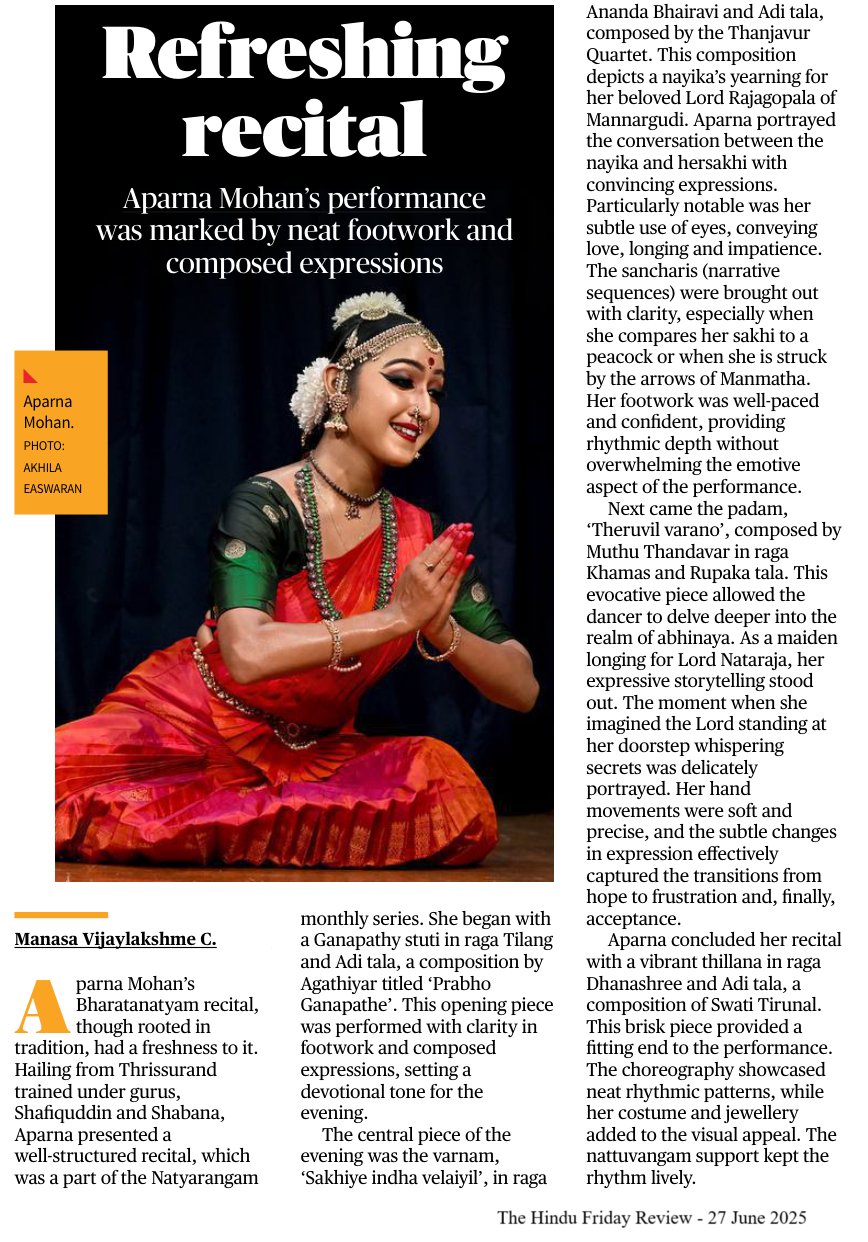 Refreshing recital - Manasa Vijayalakshme C