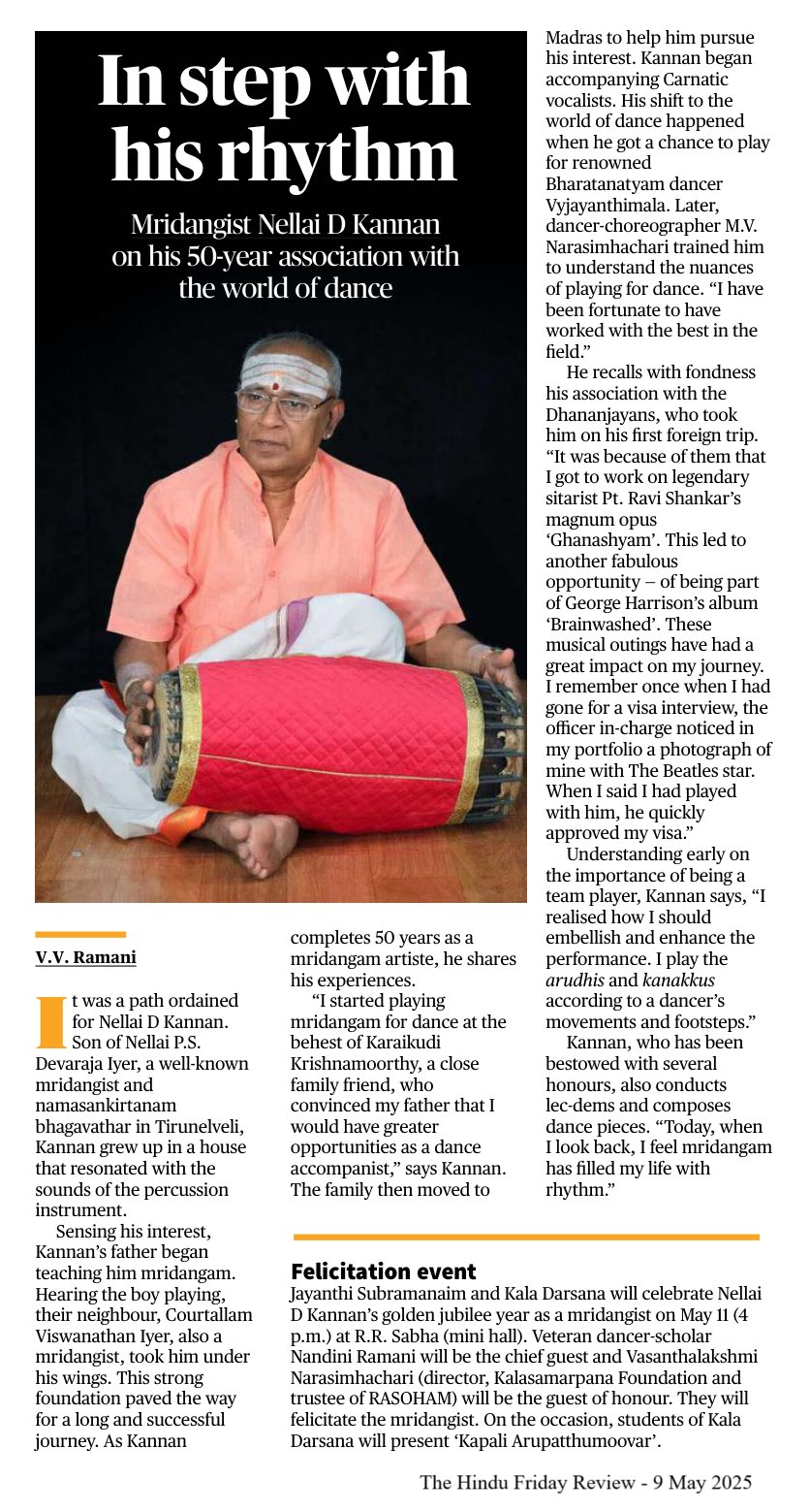 In step with his rhythm - V.V. Ramani