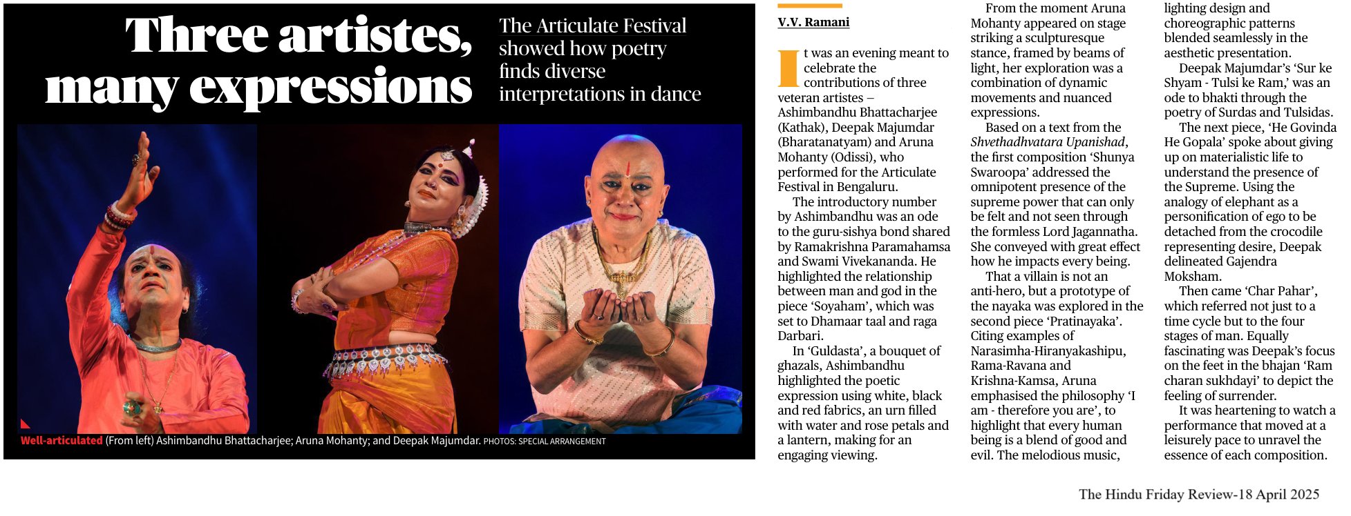 Three artistes many expressions - V.V. Ramani