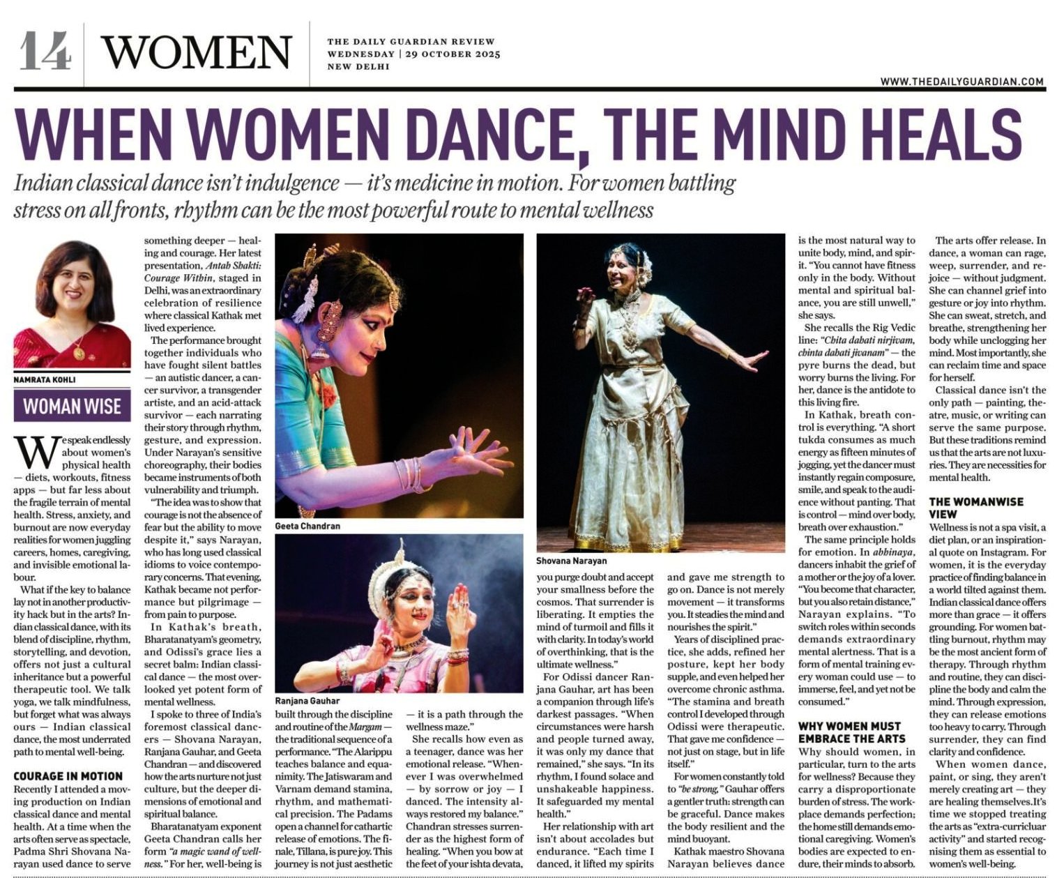 When women dance, the mind heals - Namrata Kohli
