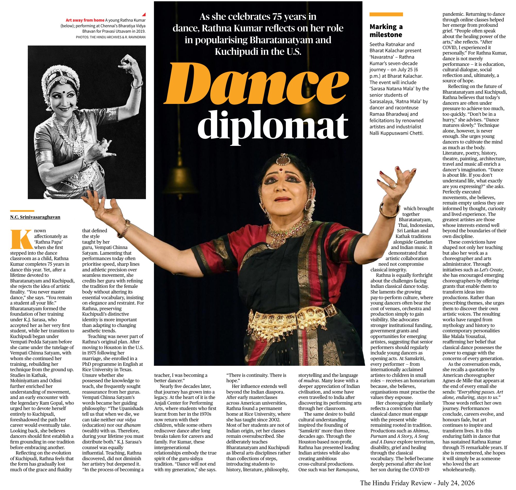 Dance diplomat - NC Srinivasaraghavan
