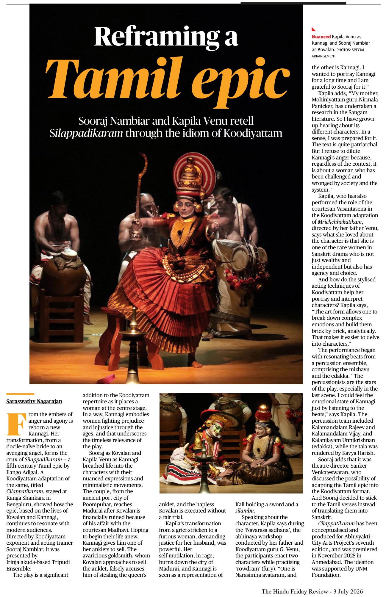 Reframing a Tamil epic - Saraswathy Nagarajan