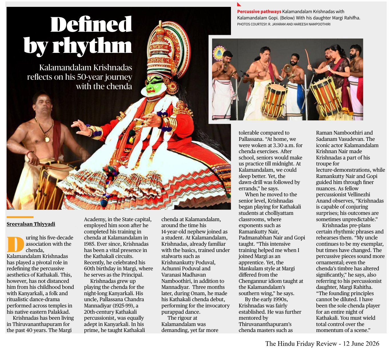 Defined by rhythm - Sreevalsan Thiyyadi