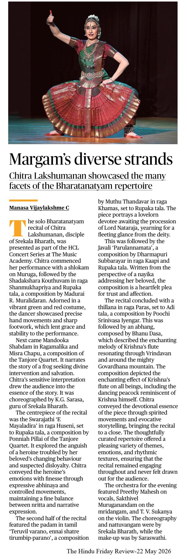 Margam's diverse strands - Manasa Vijayalakshme C