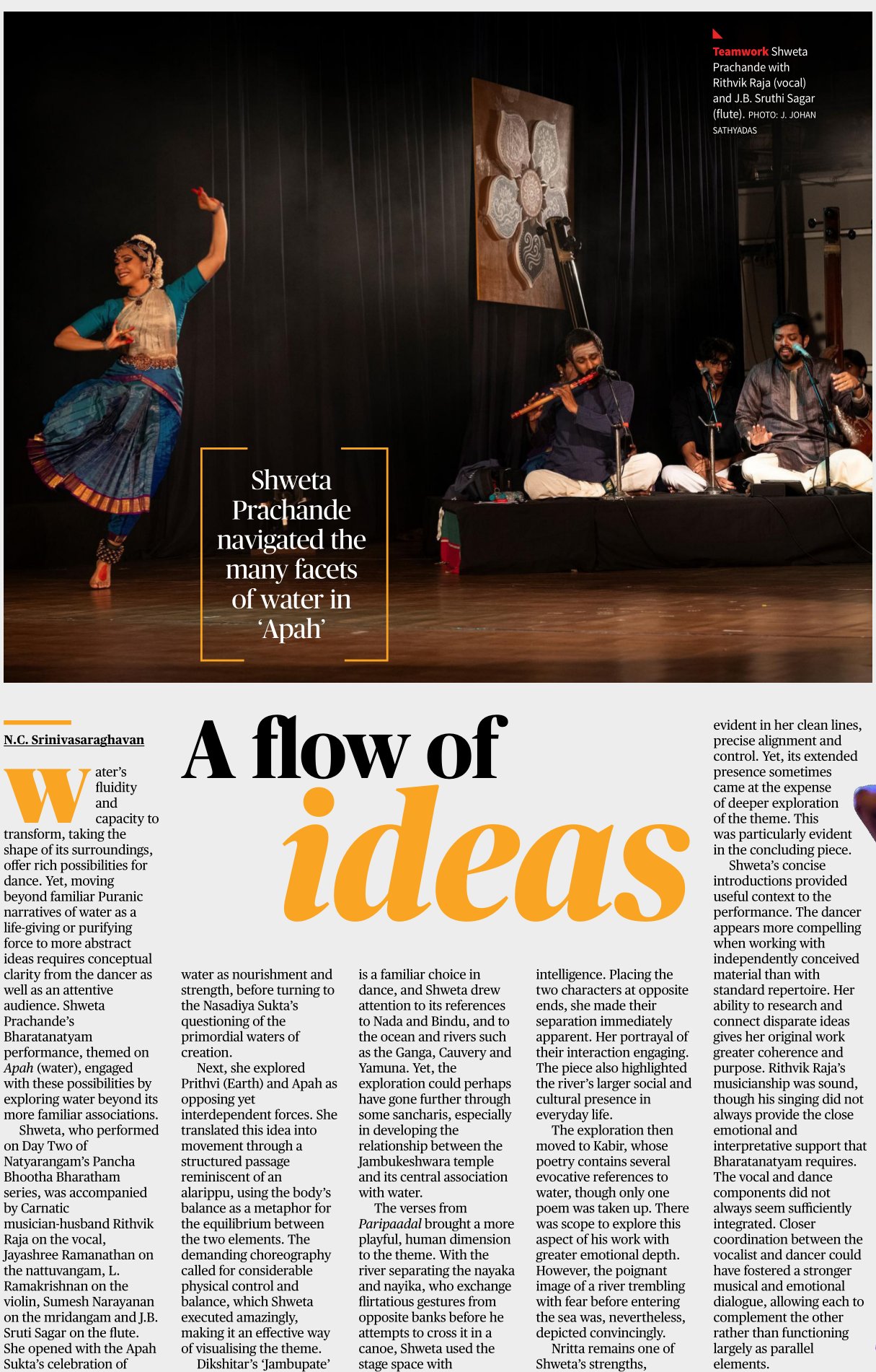 A flow of ideas - NC Srinivasaraghavan