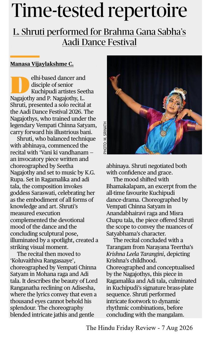Time tested repertoire - Manasa Vijayalakshme C